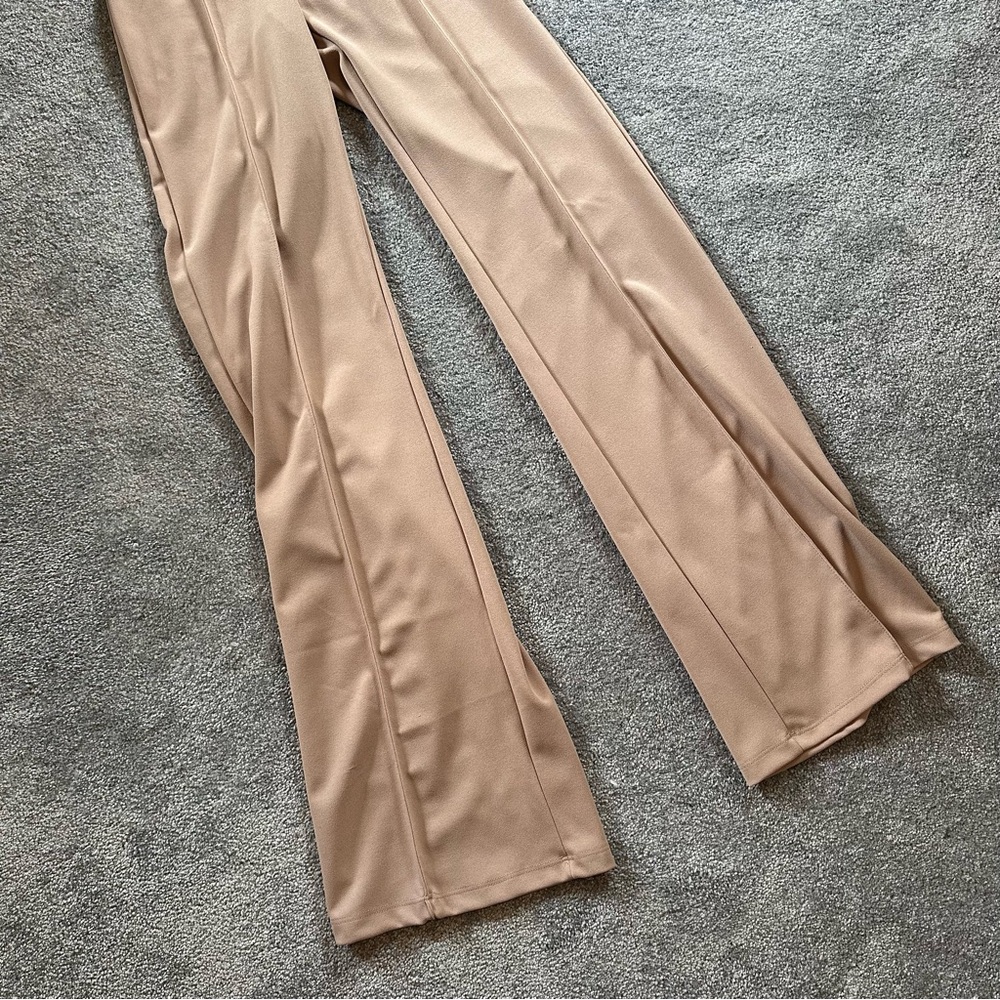 NWOT Fashion Nova Call It Even taupe beige Wide Leg Dress Pants, Size XS - Picture 10 of 16